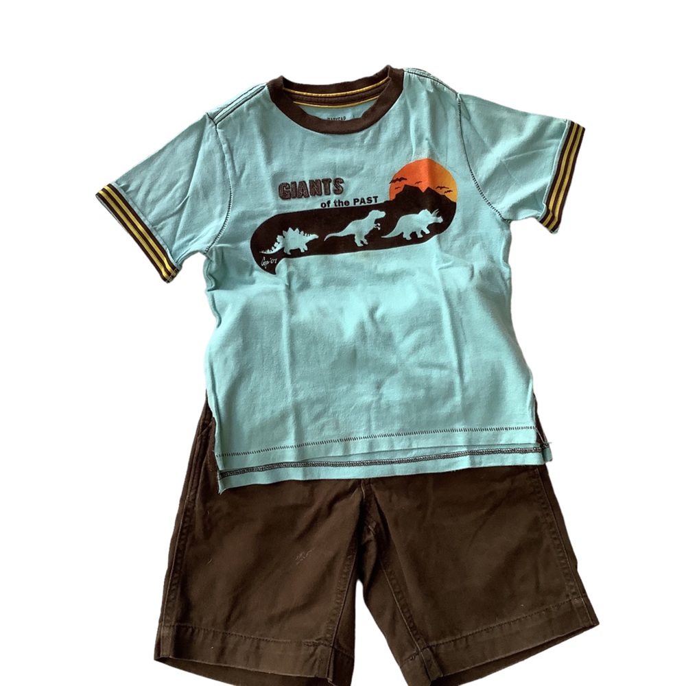 Gap 2 piece short sleeve tee and cargo shorts. Size 5T, 6.